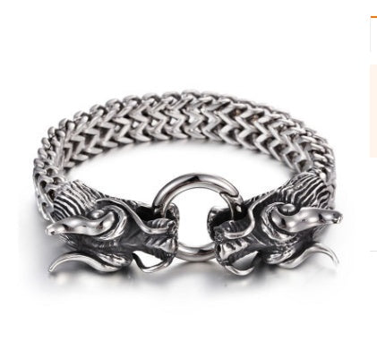 Men's Domineering Double Dragon Bracelet