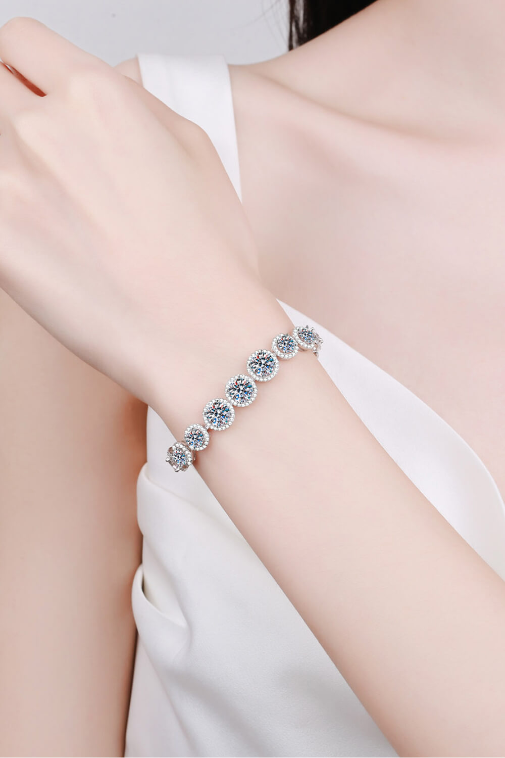 10.4 Carat Brilliant Round Cut Sparkala™ Tennis Bracelet (Rhodium Over Pure Sterling Silver)