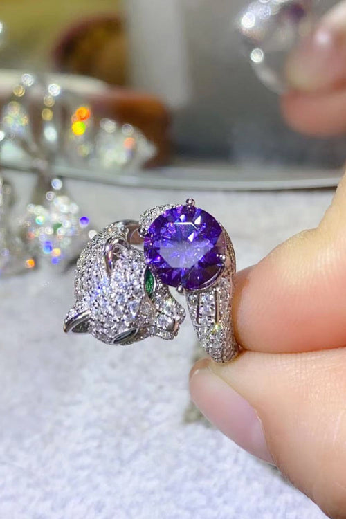 2 Carat Blue Sparkala™ Adjustable Animal Bypass Ring (Platinum Over Pure Sterling Silver)