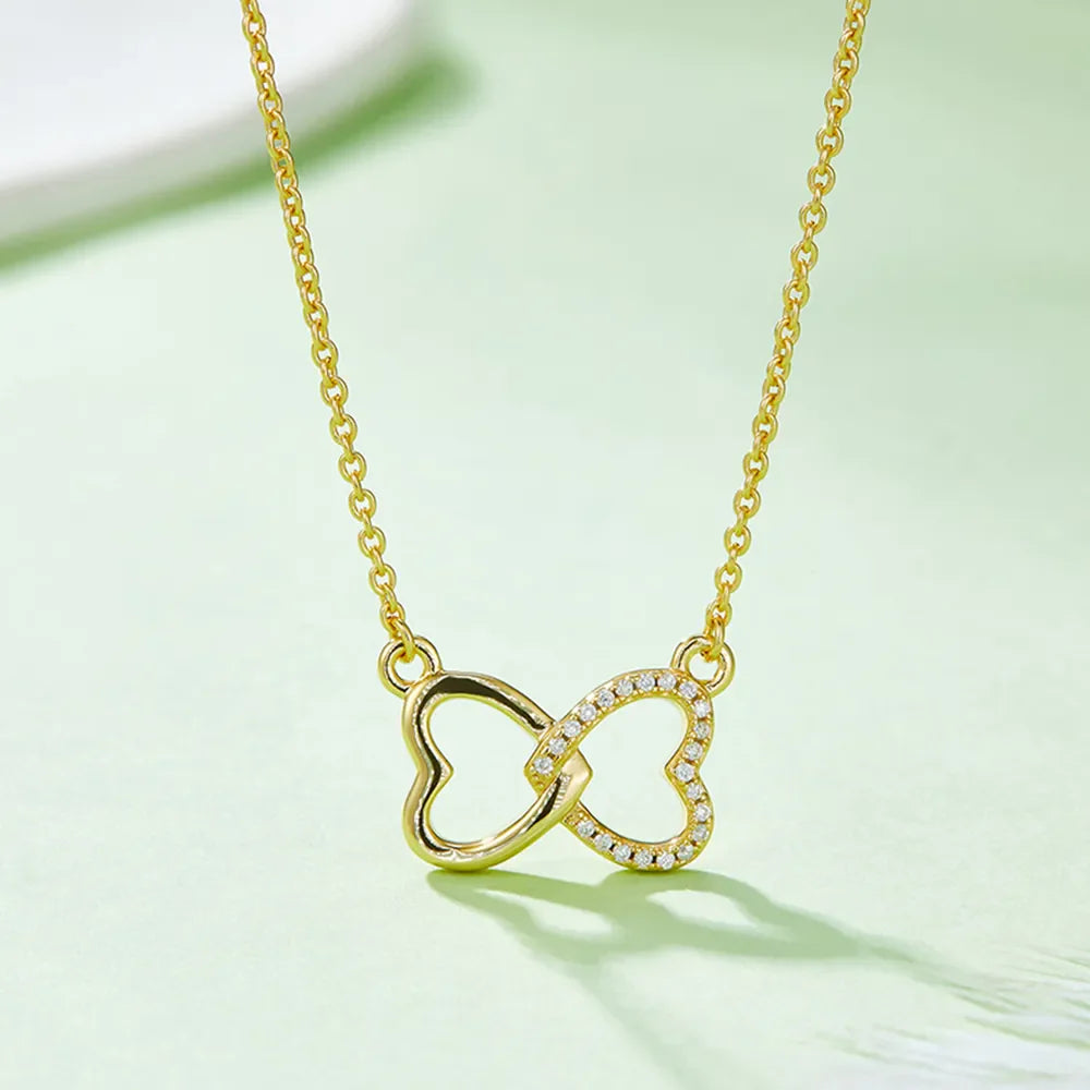Sparkala™ 925 Sterling Silver Heart Bow Necklace