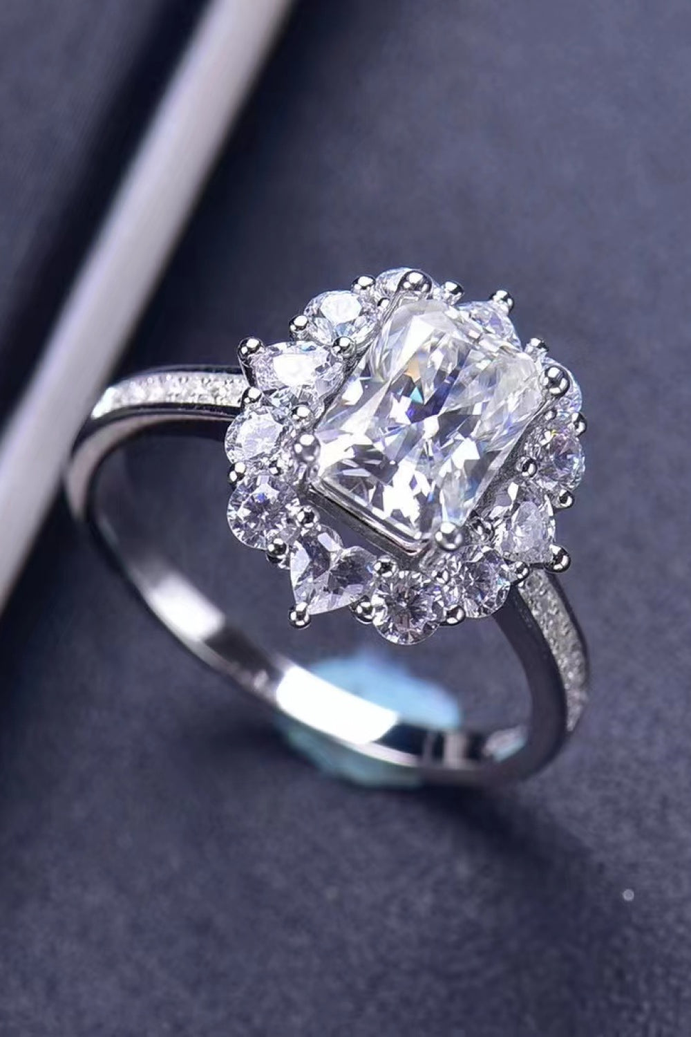 Need You Now 2 Carat Radiant-Cut Sparkala™ Ring (Platinum Over Pure Sterling Silver)