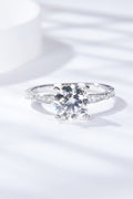 1.5 Carat Brilliant Round Cut Sparkala™ Side Stone Ring (Platinum Over Pure Sterling Silver)