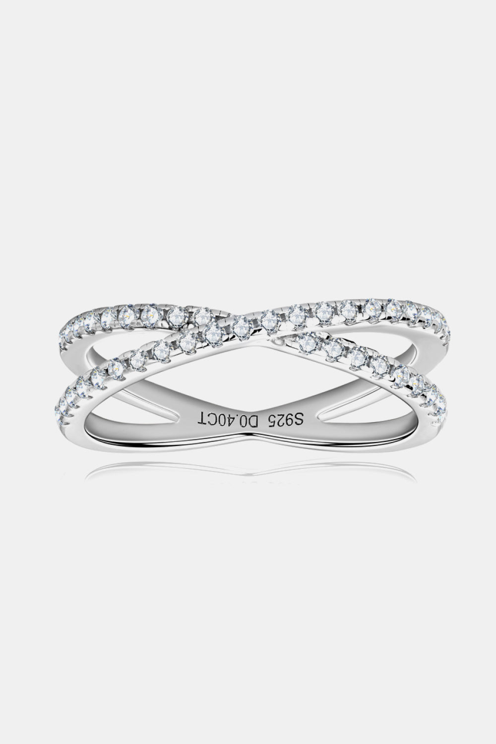 Sparkala™ Platinum Over Pure Sterling Silver Crisscross Ring