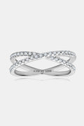 Sparkala™ Platinum Over Pure Sterling Silver Crisscross Ring