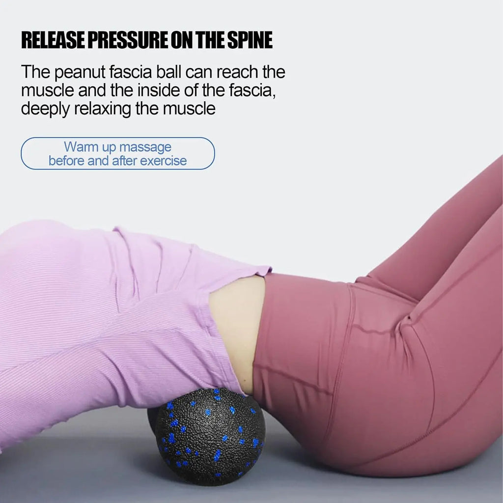 Peanut Fitness Massage Ball Set Yoga Roller Double Lacrosse Mobility Ball for Myofascial Physical Therapy Deep Tissue Massage