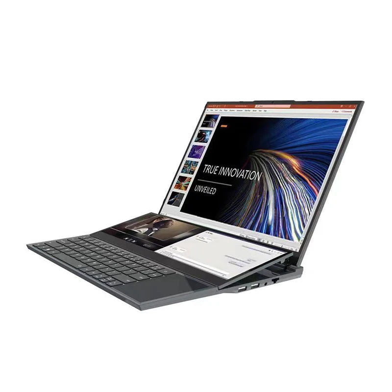 New 16+14 Inch Dual Screen Laptop Intel I7 9Gen Windows 11 Touch Screen Metal Body 1920x1200 Resolution SSD IPS Panel Business