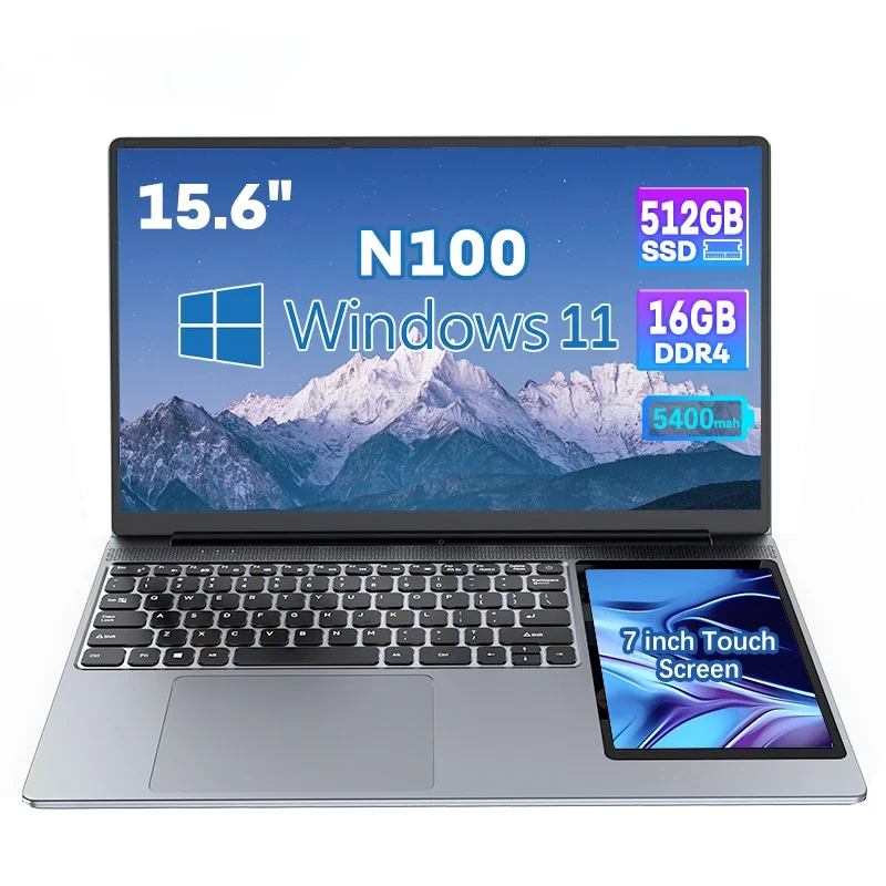 New Dual Screen Original Ips Cores 4 Threads N100 Cpu 16Gb 32Gb Ram 512Gb 1Tb 2Tb Ssd 2-In-1 Dual Screen Laptop