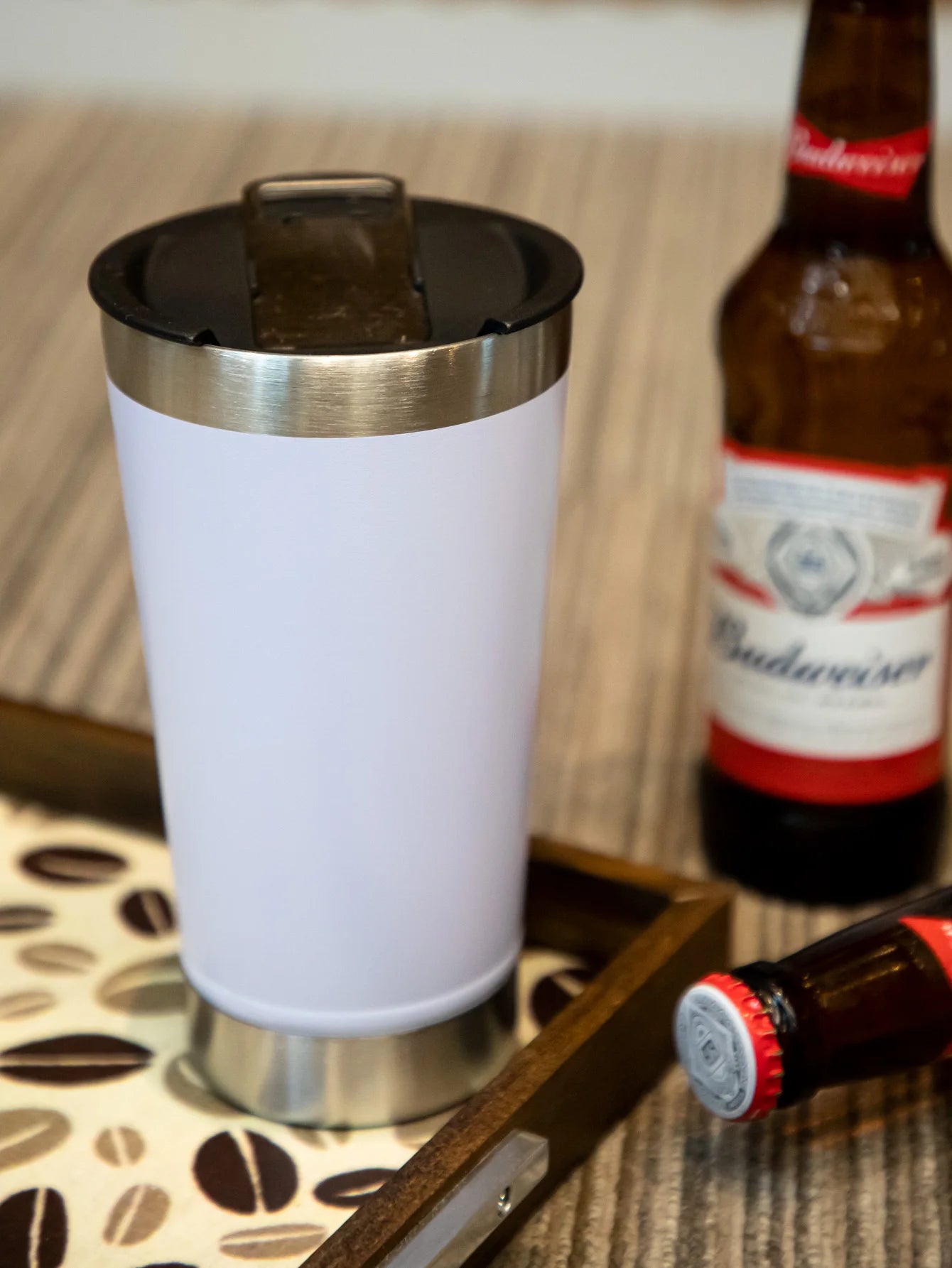 437ml Beer Cups Thermal Cup With Bottle Opener Lid Stainless Steel Thermos Bottle For Tea Thermal Cups For Cold Beer Thermoses