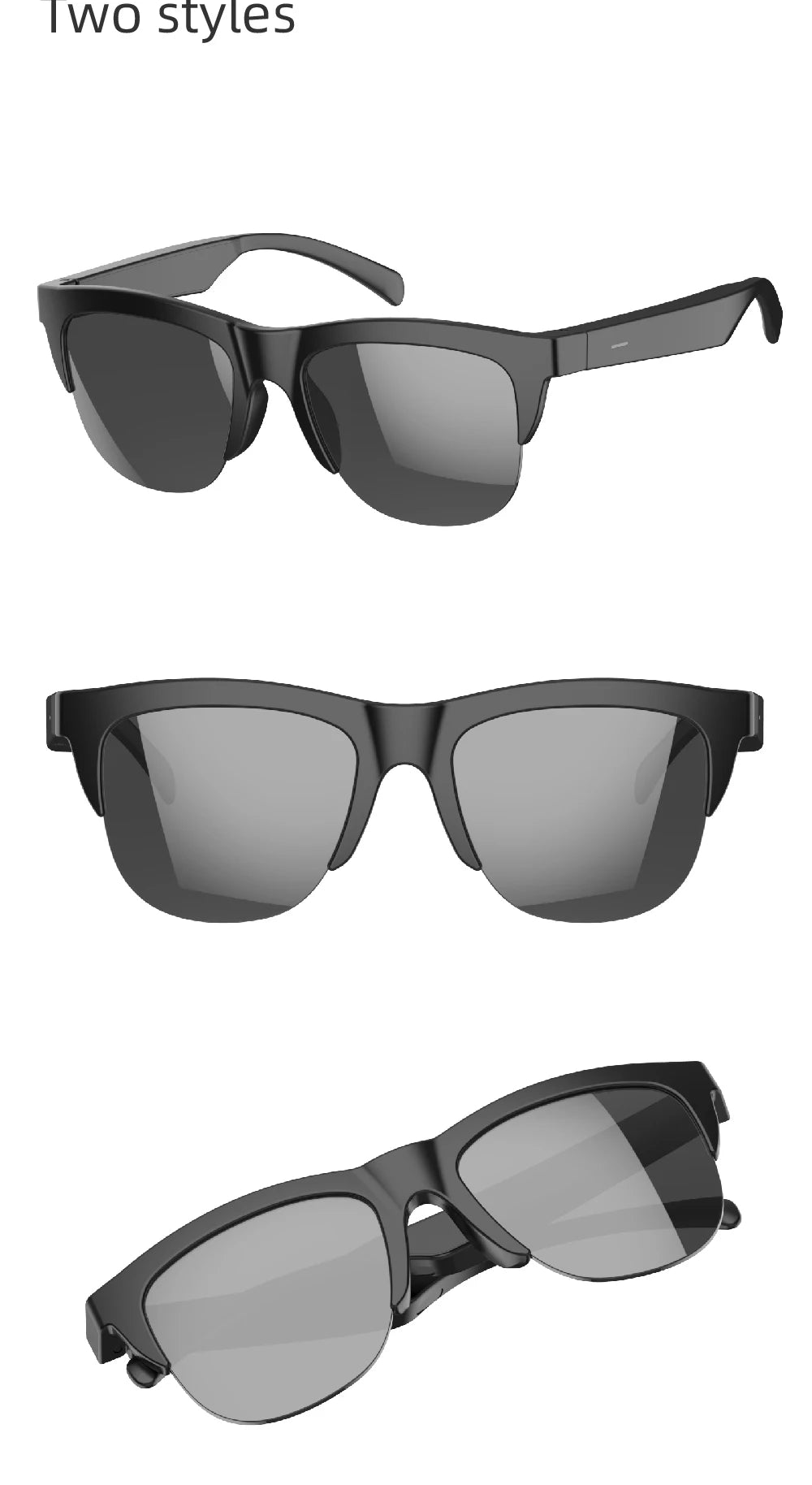 F01 F02 Bluetooth 5.3 Smart Glasses, Open Audio For Calls/Music, Long Battery, For Driving & Sports, Compatible With iOS Android