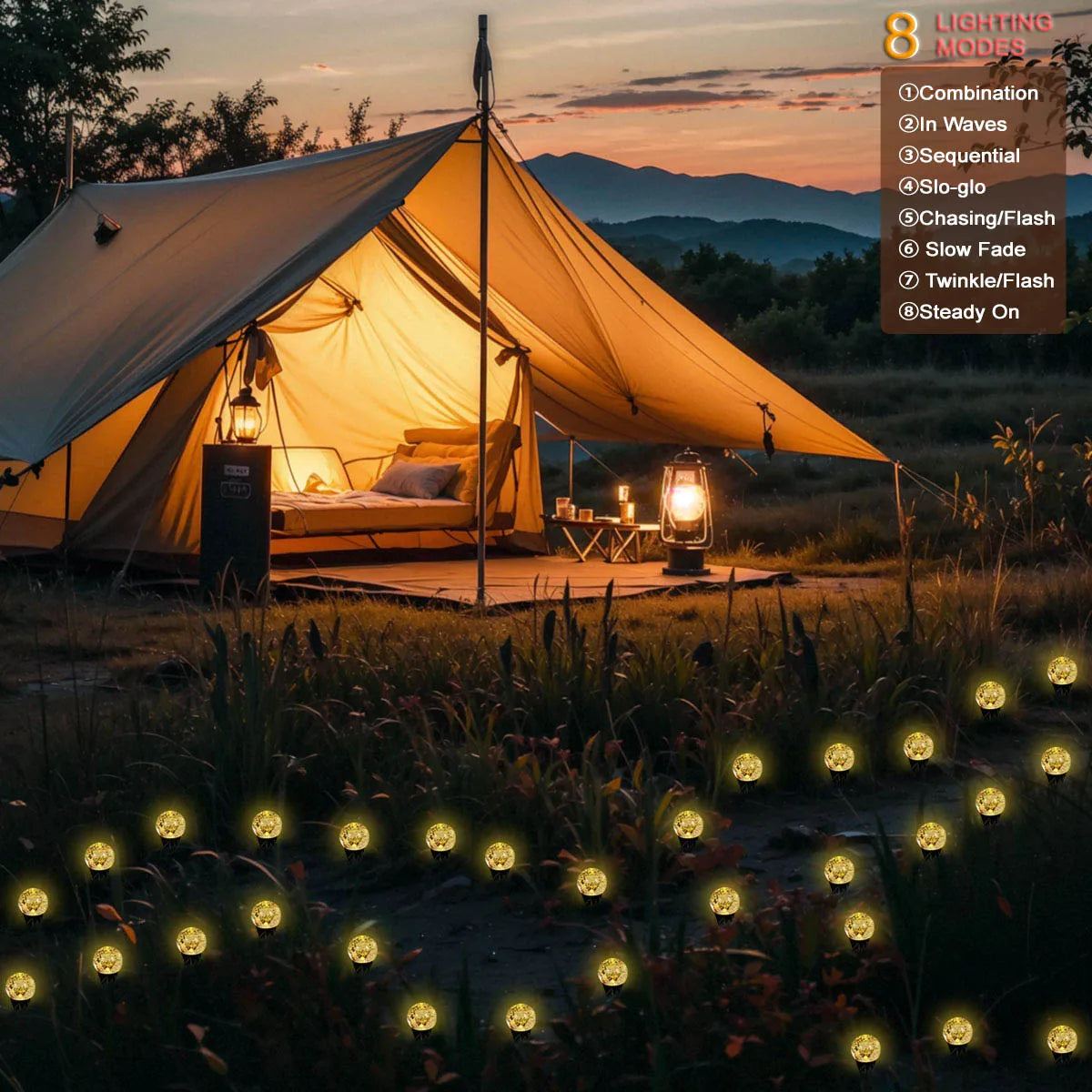 Solar Lawn Lights Inground Bubble Globe Pathway Light Outdoor Waterproof Landscape Lighting Lamp for Garden Patio Party Decor