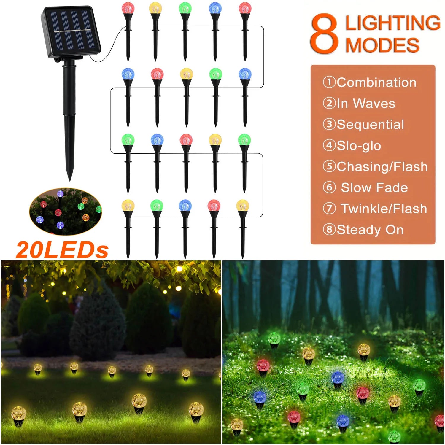 Solar Lawn Lights Inground Bubble Globe Pathway Light Outdoor Waterproof Landscape Lighting Lamp for Garden Patio Party Decor