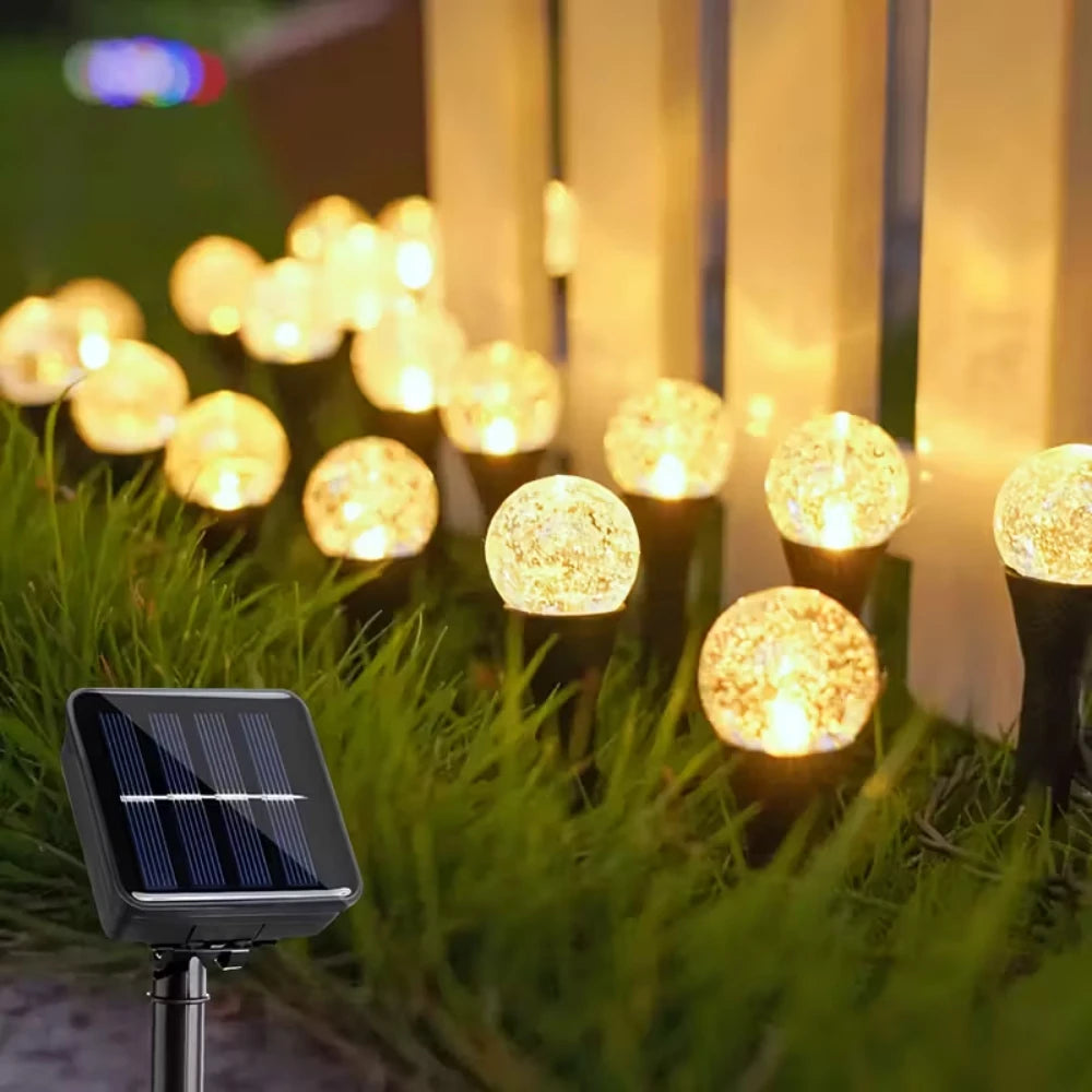 Solar Lawn Lights Inground Bubble Globe Pathway Light Outdoor Waterproof Landscape Lighting Lamp for Garden Patio Party Decor