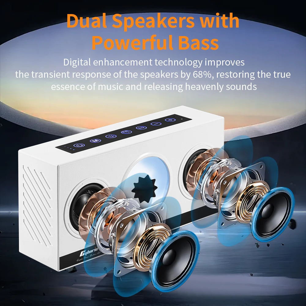 B1 Magnetic Wireless Speaker, Dancing Ferrofluid with Music Rhythm Portable Speaker with Alarm Clock Function Support TWS TF USB