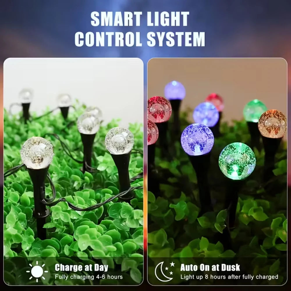 Solar Lawn Lights Inground Bubble Globe Pathway Light Outdoor Waterproof Landscape Lighting Lamp for Garden Patio Party Decor