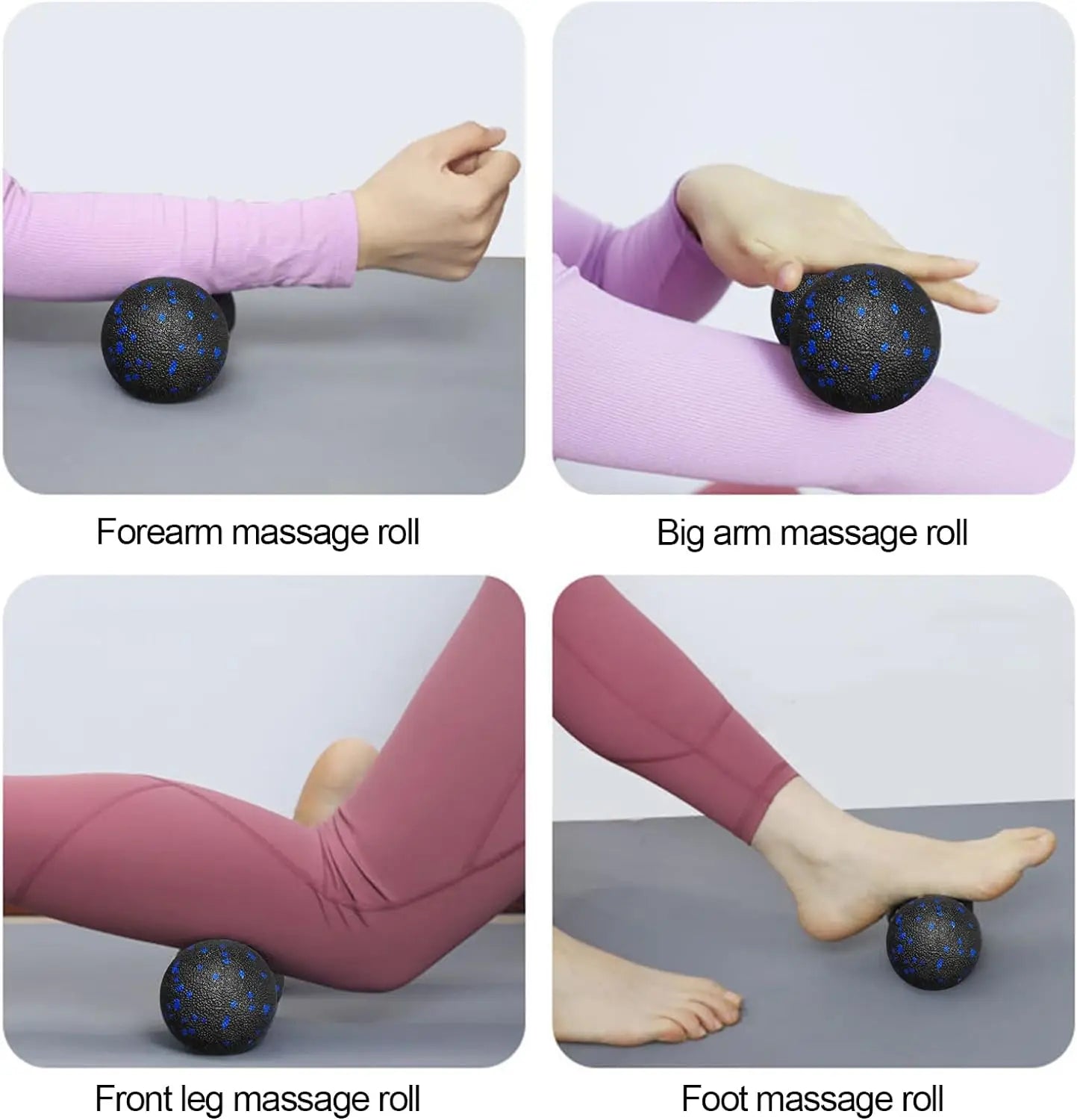 Peanut Fitness Massage Ball Set Yoga Roller Double Lacrosse Mobility Ball for Myofascial Physical Therapy Deep Tissue Massage