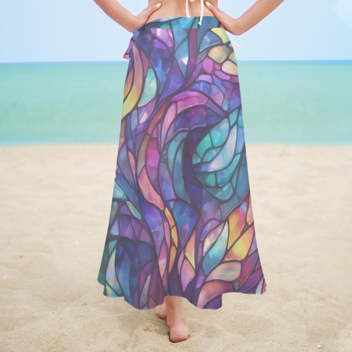 Stained Glass Art | Women's Long Knot Side Cover Up