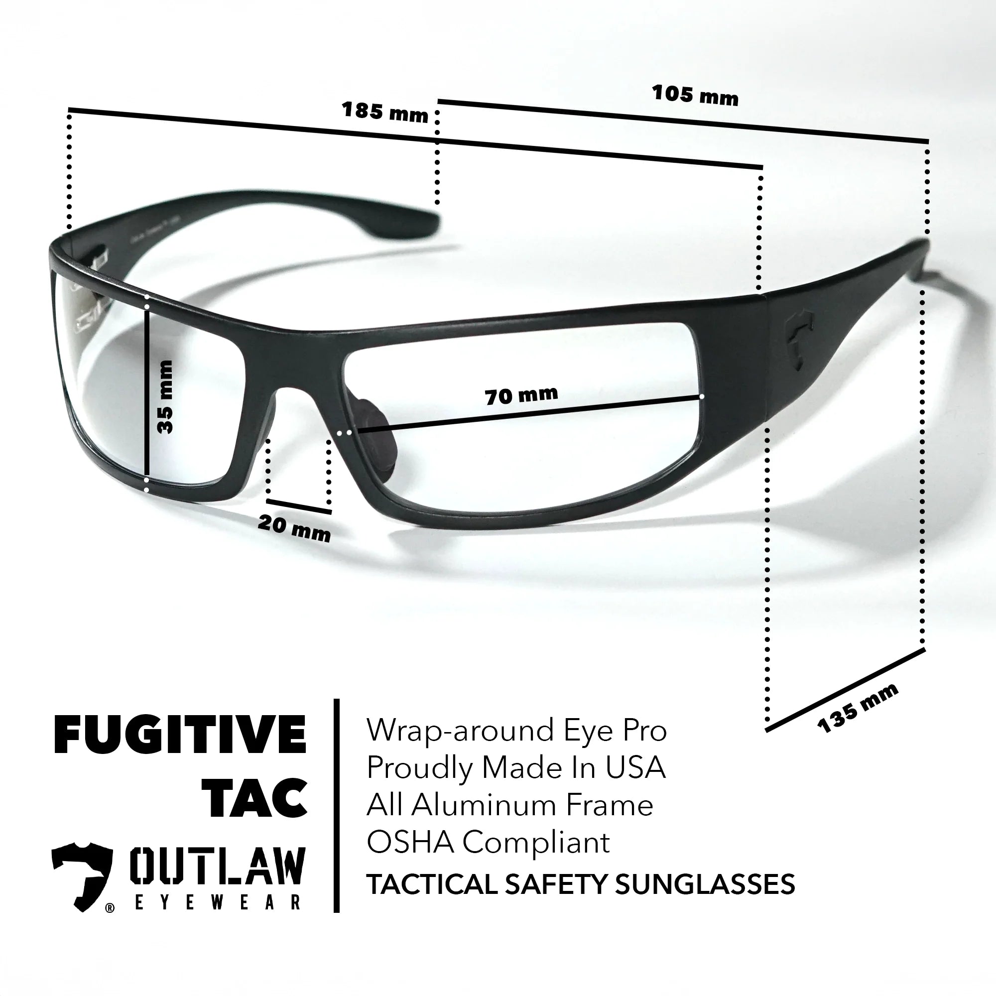 Fugitive TAC Black / Clear Lenses