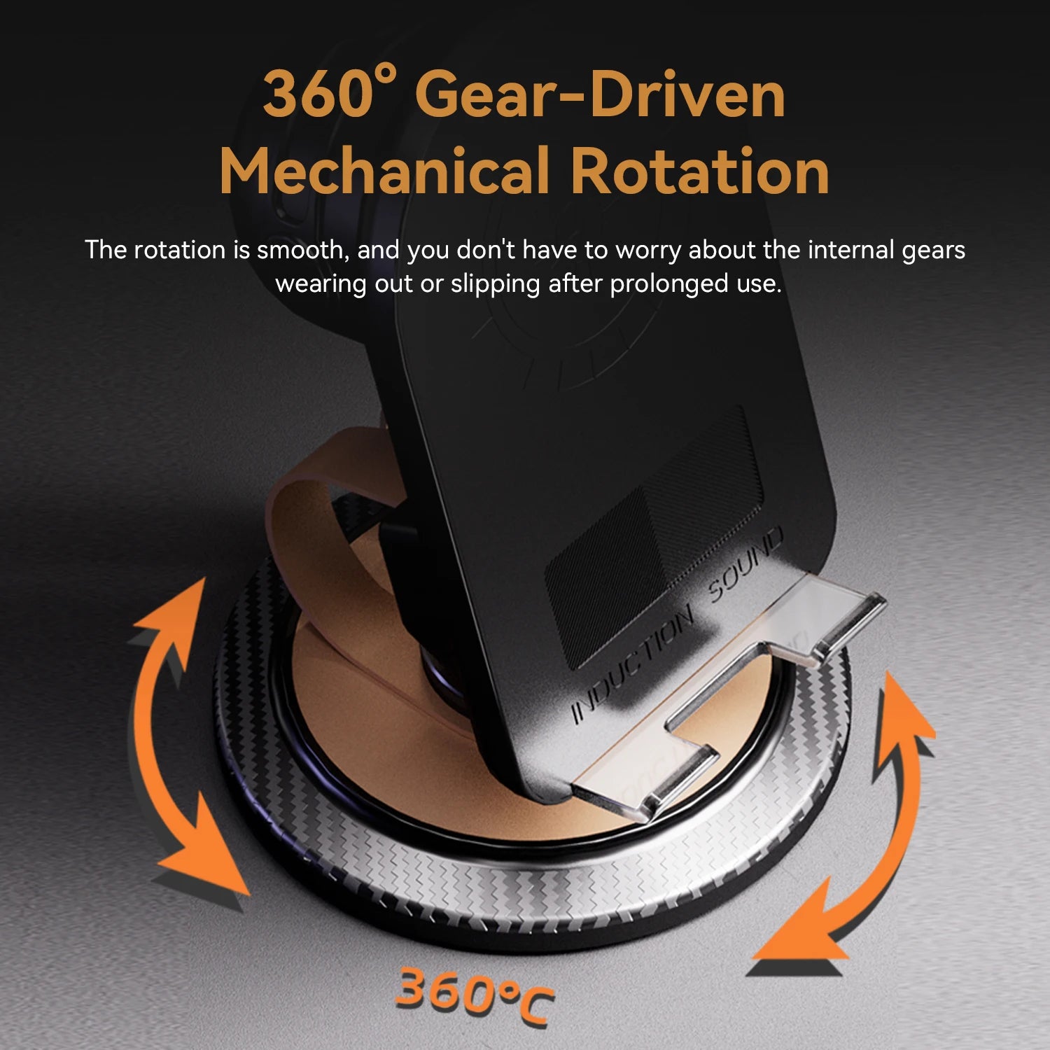 Wireless Induction Speaker- Portable Speaker Phone Stand with 360° Rotation Phone Holder
