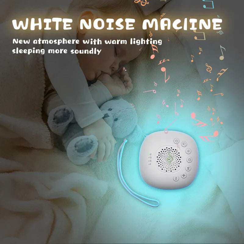 New Portable Home Travel Sleep Monitor with White Noise for Children, Soothing Night Lights, Music and Lighting for Sleep