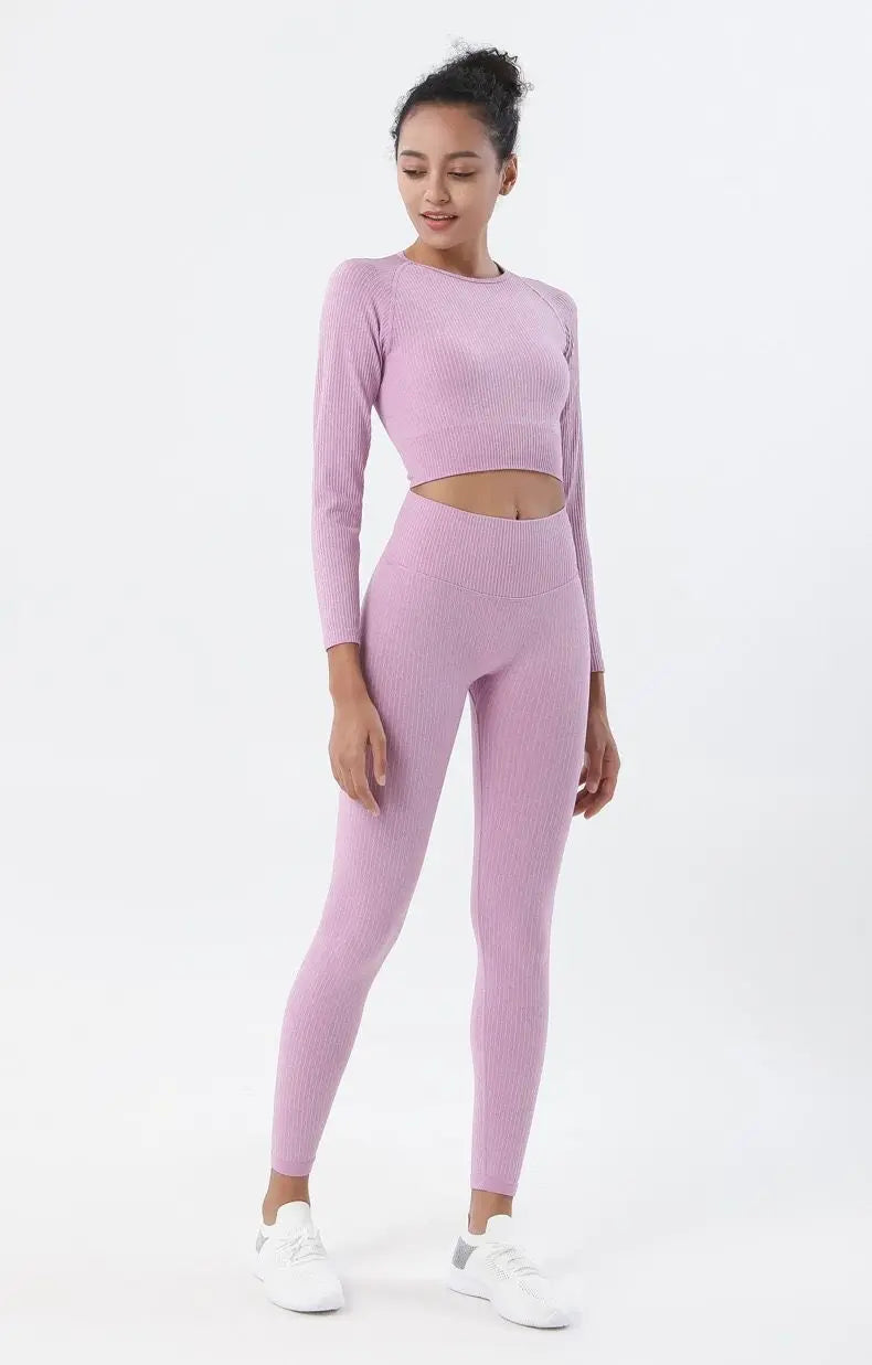 2 Piece Set Women Workout Clothes Yoga Set Seamless Women Gym Clothing Athletic Sports Suit Women Sports Bra and Leggings Set