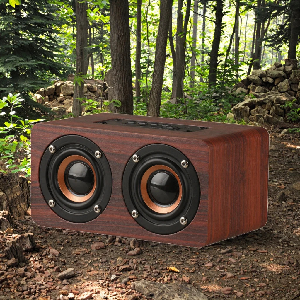 Portable Wireless Speaker Wood Sound Bar Active BT 5.0 1200mAh Battery Super Bass Stereo Handheld System 5-10W Output Home