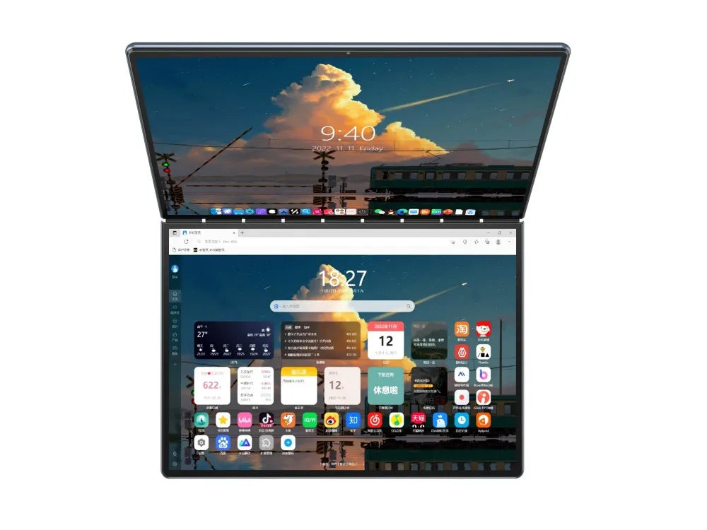 Factory Price Intel Celeron N150 CPU 14" Dual Touchscreen Metal Laptop 16GB RAM+128GB ROM Windows 11 OEM New English Keyboard