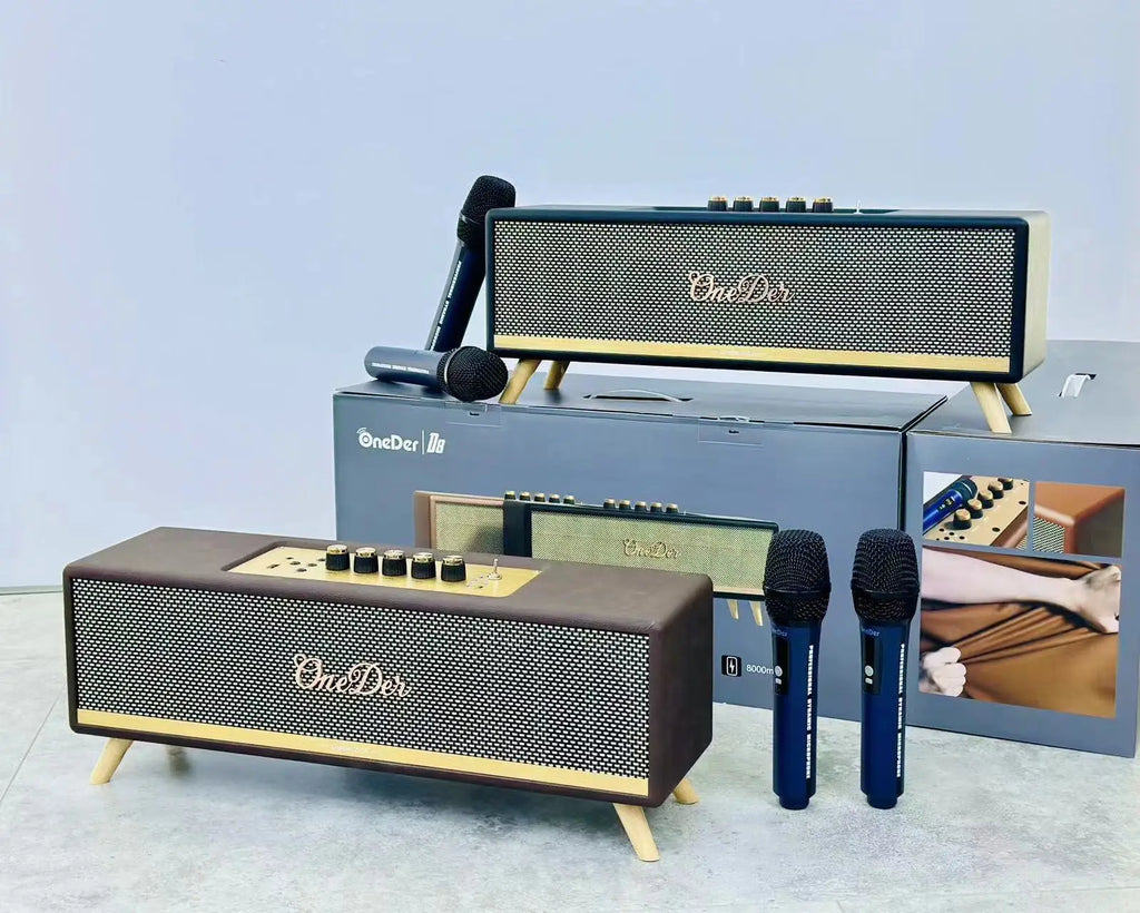Oneder D8 High Quality Wireless Speaker Home Theater 3D System with Two Microphone for Karaoke