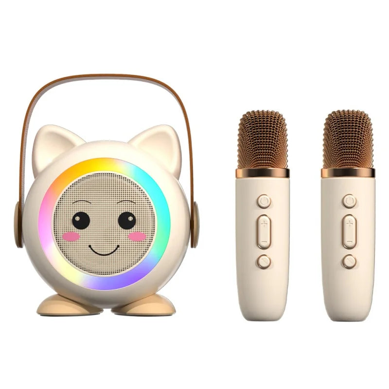 Cartoon Portable Bluetooth Speaker Outdoor Karaoke Speaker Home KTV Artifact Wireless Multifunctional Handheld Dual Microphone