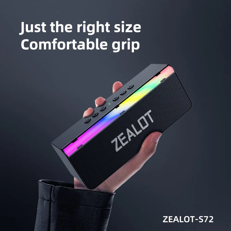 ZEALOT S72 20W Powerful Sound Portable Wireless Speakers with Extra Bass, Dynamic Lights for Beach Pool Camping Outdoor
