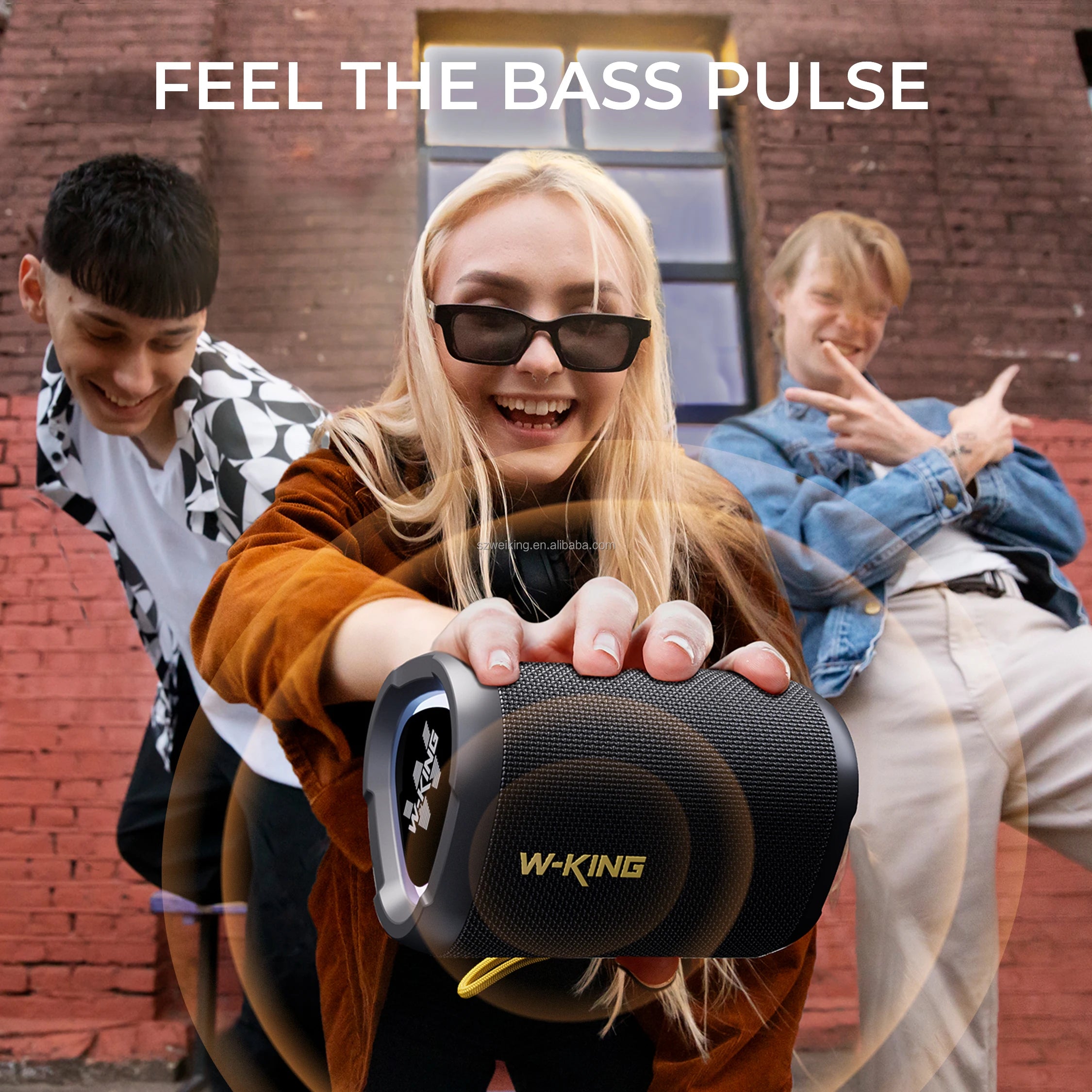 Wholesale W-KING D110 Portable Speaker IPX7 Waterproof Wireless Speaker Outdoor Bluetooth Mini Boombox RGB TF Card Play
