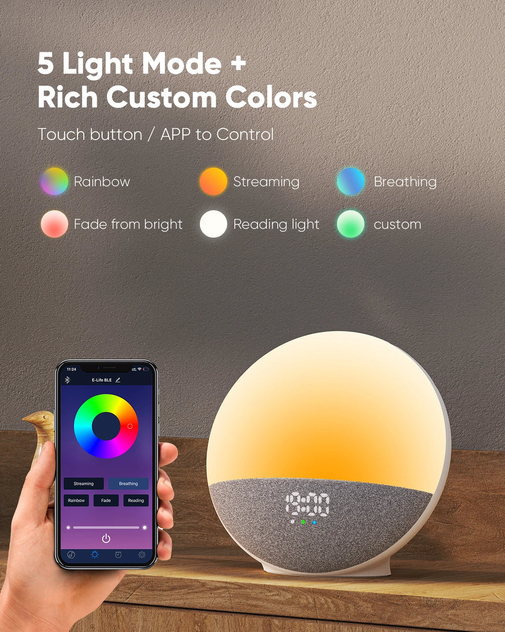CYBORIS Colorful Night Light  Speaker App Control Rechargeable Portable Wholesale White Noise Machine for Baby Bedroom