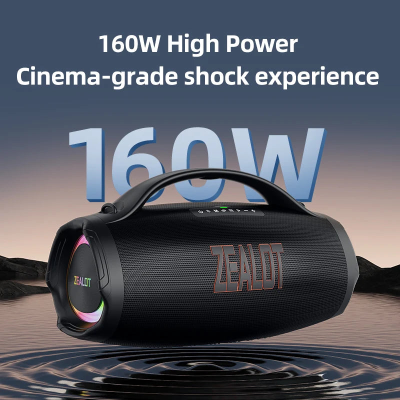 Zealot S98 Outdoor Party Speaker Professional Bluetooths 160W Bass Powered Portable Subwoofer Wireless LED Light Hifi Speaker
