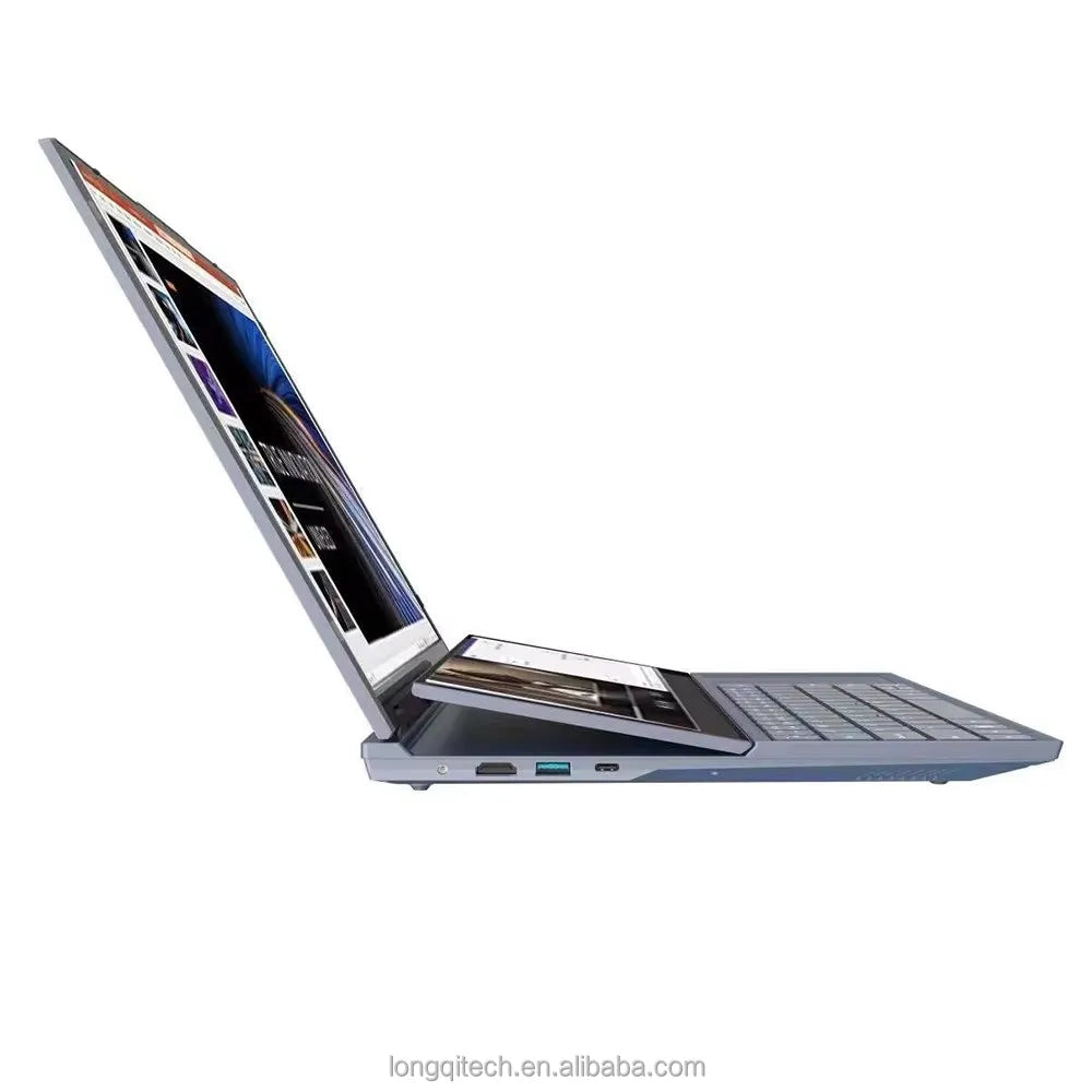 OEM Factory's Dual Screen Notebook Core I7-9750H Processor 16 Inch + 14 Inch 2K Touch Screen Laptop for Business New Camera