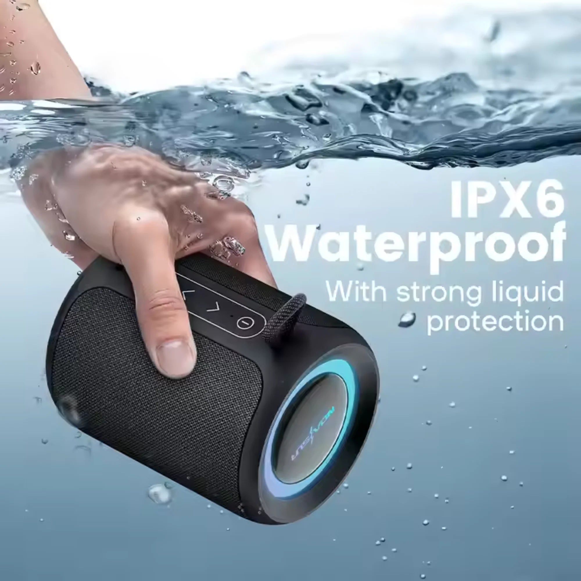 Portable Bluetooth MINI Speaker IPX6 Waterproof 15W Powerful Sound Box Bass Wireless Pairing RGB Light TF TWS Speakers