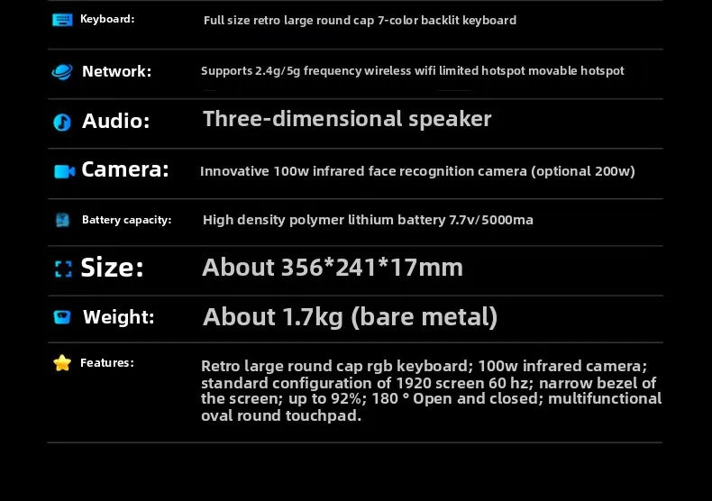 High Quality 16 Inch Win 11 Business Laptop 32GB 1TB SSD Intel I3 8109U Processor English Keyboard IPS Panel 165Hz New