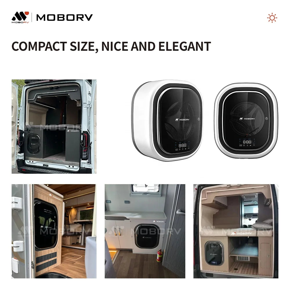 MOBORV MOTORHOME PART ACCESSORIES RV APPLIANCES AUTOMATIC FRONT LOAD MINI WALL MOUNTED WASHING MACHINE and Dryer CCC Certified