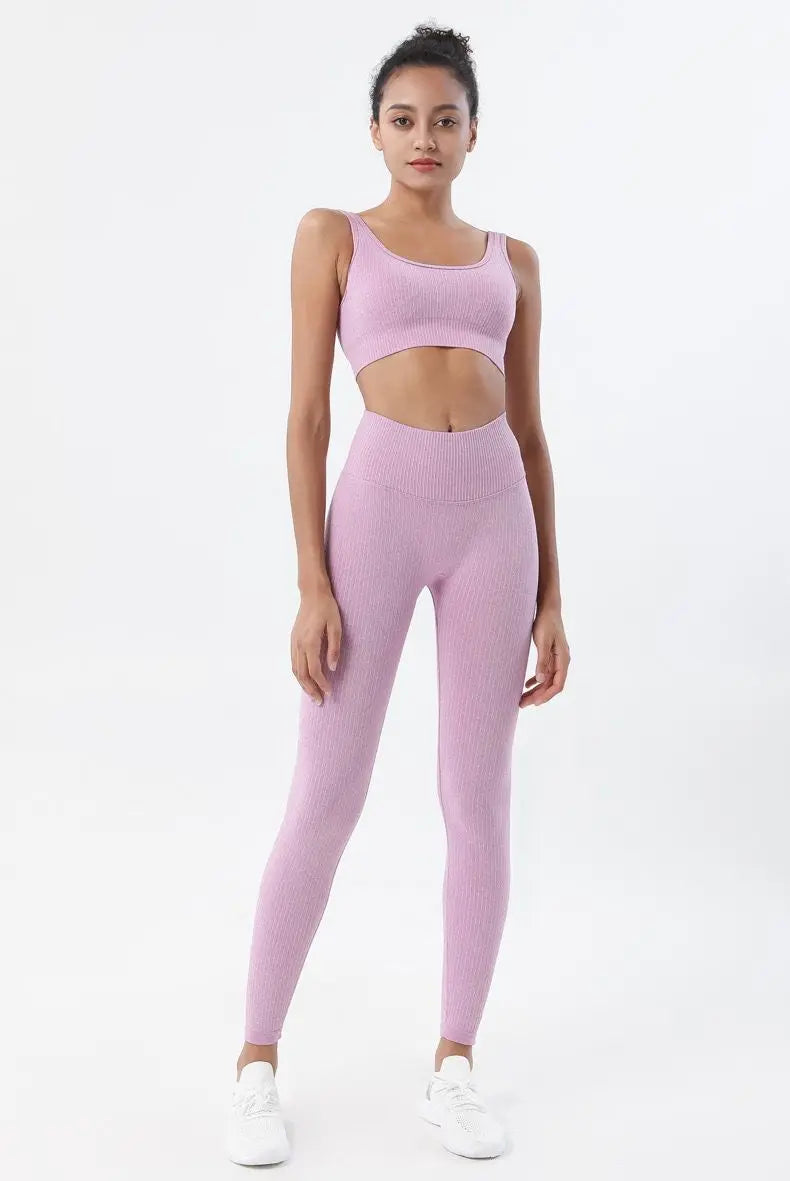 2 Piece Set Women Workout Clothes Yoga Set Seamless Women Gym Clothing Athletic Sports Suit Women Sports Bra and Leggings Set