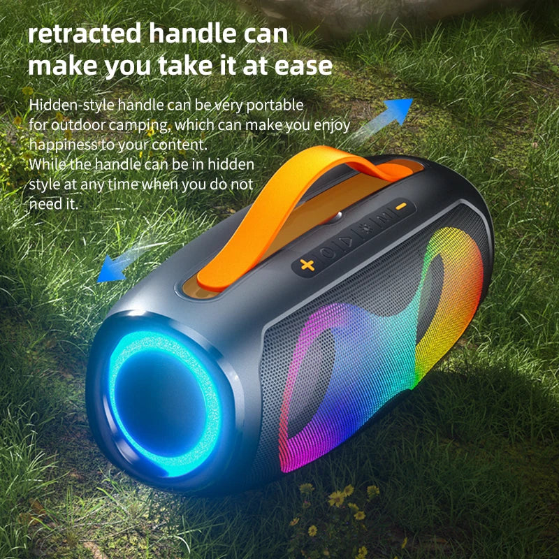 Professional Party Speaker High Power 60W Hifi Heavy Bass Vibration Stereo RGB Light TWS Home Theater Speaker