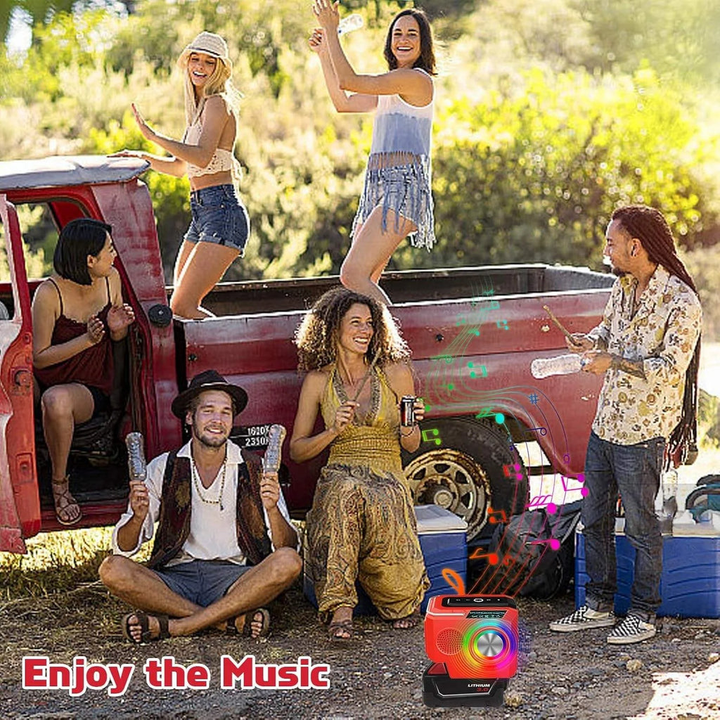 10W Bluetooth Speaker Fit for Milwaukees 18v M-18 Battery Portable Small Wireless Speaker for Camping Home and Party