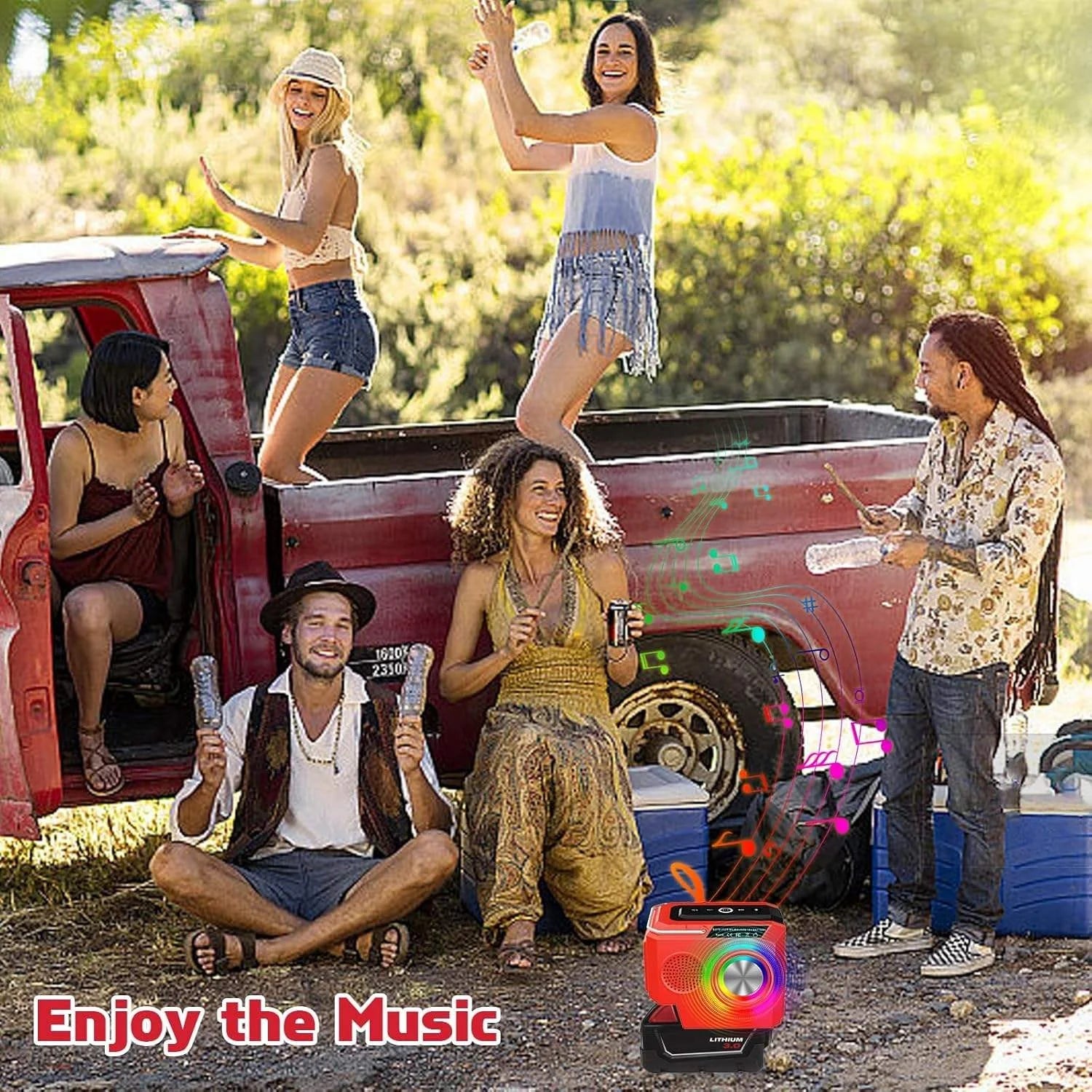 10W Bluetooth Speaker Fit for Milwaukees 18v M-18 Battery Portable Small Wireless Speaker for Camping Home and Party