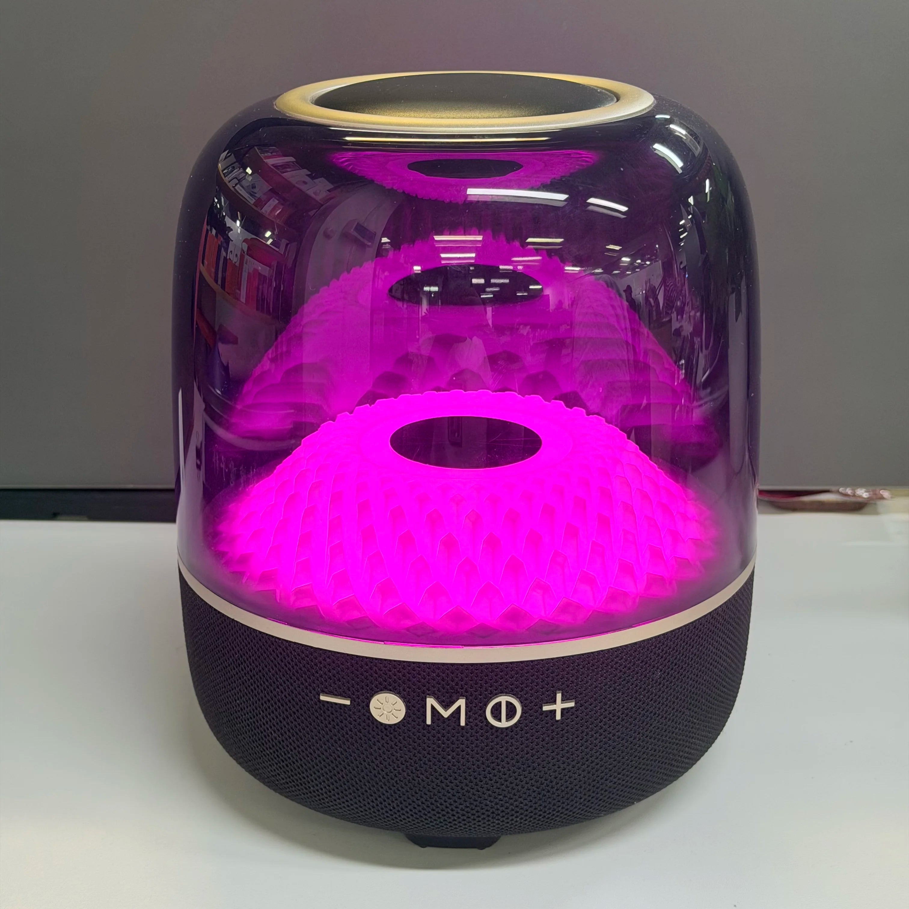KINGLUCKY PK501 Desktop Glass - Like Bluetooth  Speaker High - Quality Sound Transparent RGB Multi - Colored Lighting Speaker