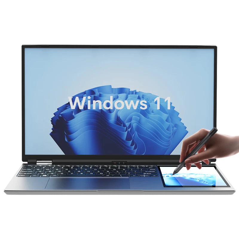 2026 New Laptop 15.6Inch + 7Inch Touch Laptop 16Gb Ram 128Gb 256Gb 512Gb 1Tb Ssd Rgb Backlit Keyboard Dual Screen Cheap Computer