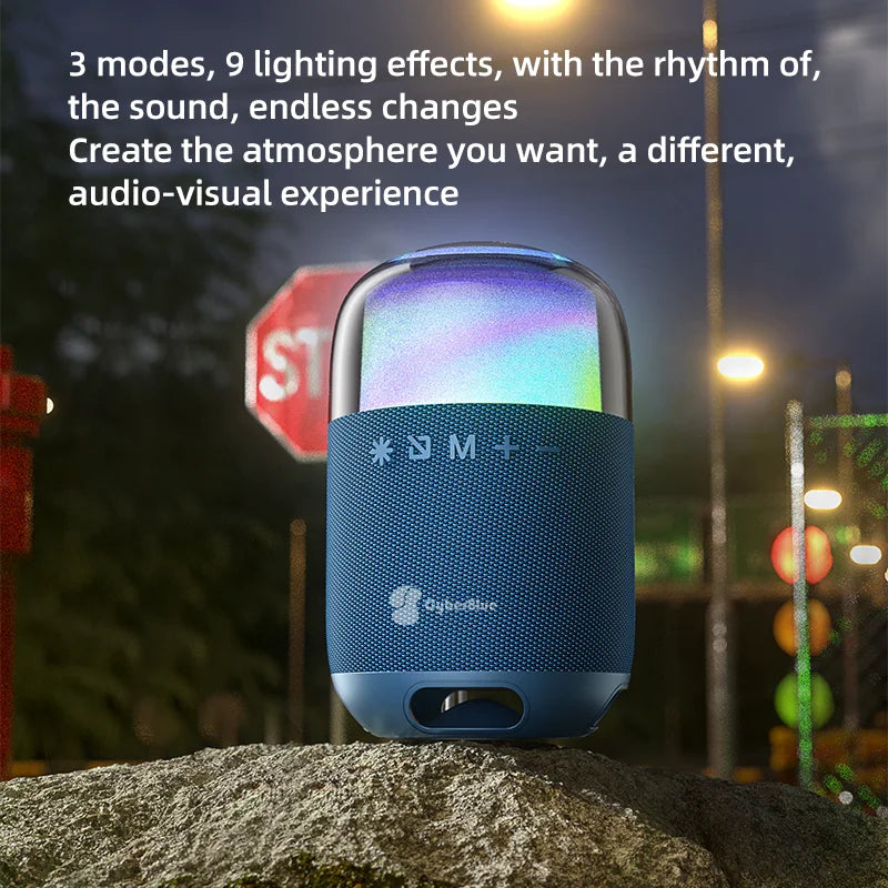 Convenient Fast Wireless BT Speaker with RGB Light 2024 Outdoor Camping Patio Woofer Ambient Light Battery Powered