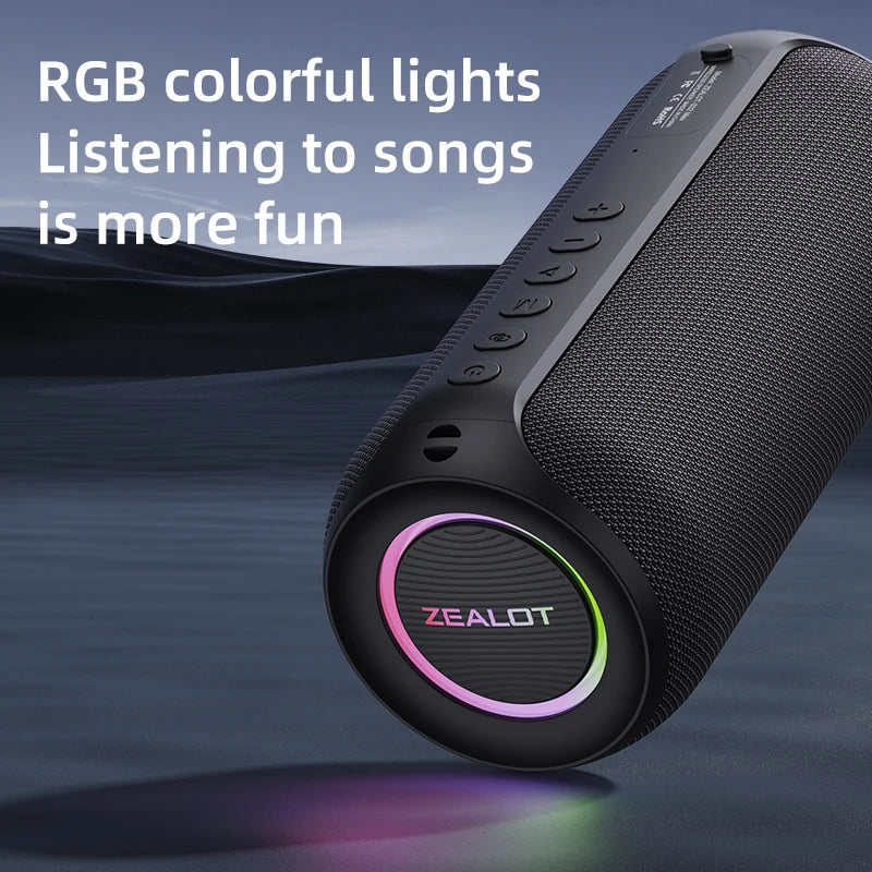 Zealot S69M for 5.2 Speaker System with Dual Wireless Microphones RGB LED Lighting  for USB Rechargeable Battery Outdoor Speaker