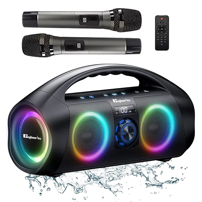 Hot Selling Product 2023 Cyboris F29K 120w Karaoke Portable Wireless Waterproof Speakers with Flashing LED Light