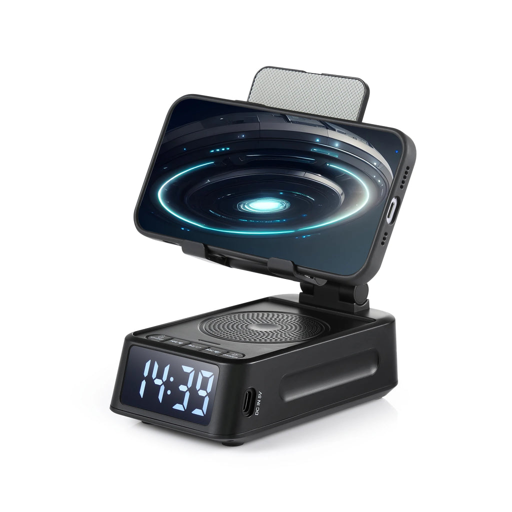 Cell Phone Stand with Wireless Speaker and Anti-Slip Base HD Surround Sound Perfect for Home  with Blue Tooth Speaker for Desk