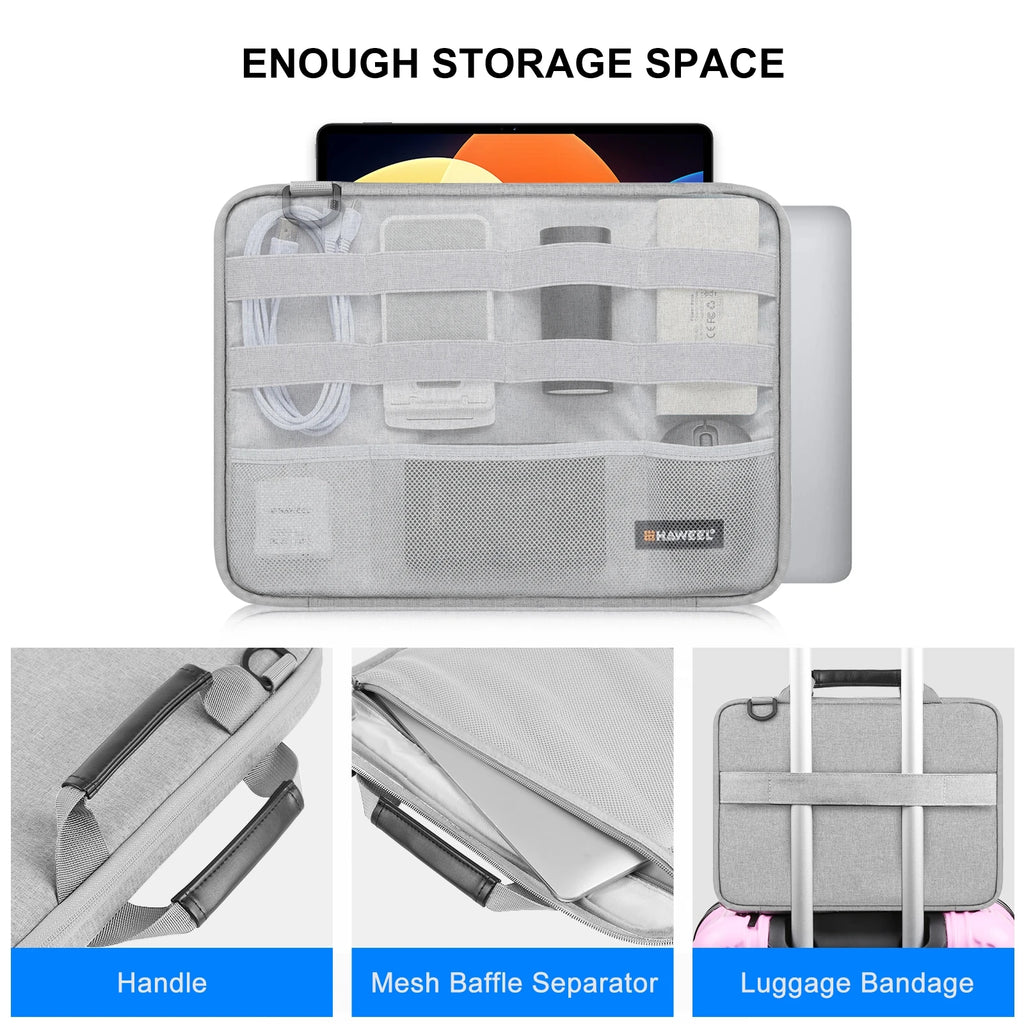 HAWEEL 15 Inch Laptop Handbag 2 in 1 Portable Waterproof Office Organizer Bags Electronic Briefcase Crossbody Laptop Storage Bag