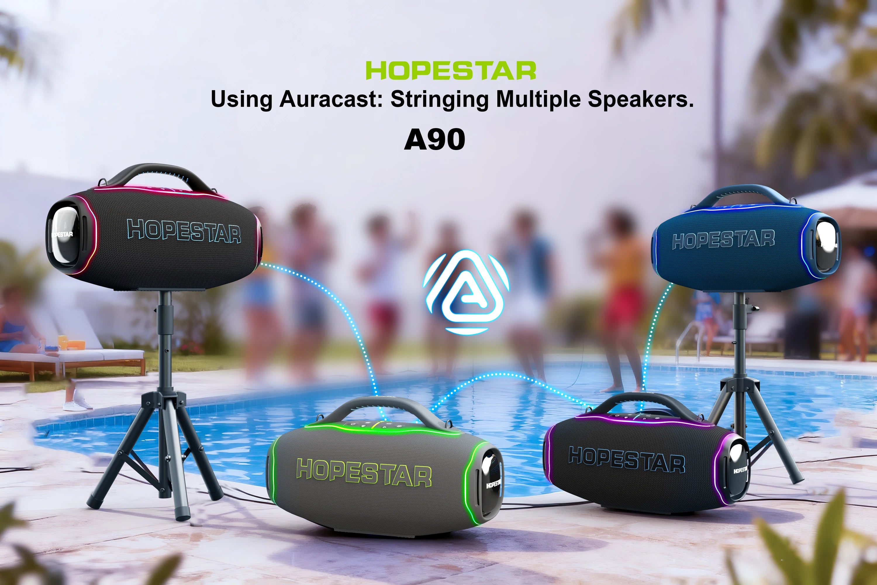 Original  New Arrival HOPESTAR A90 Outdoor Big Power 700W Wireless BT Speaker Portable Waterproof TWS Party Karaoke RGB  AUX