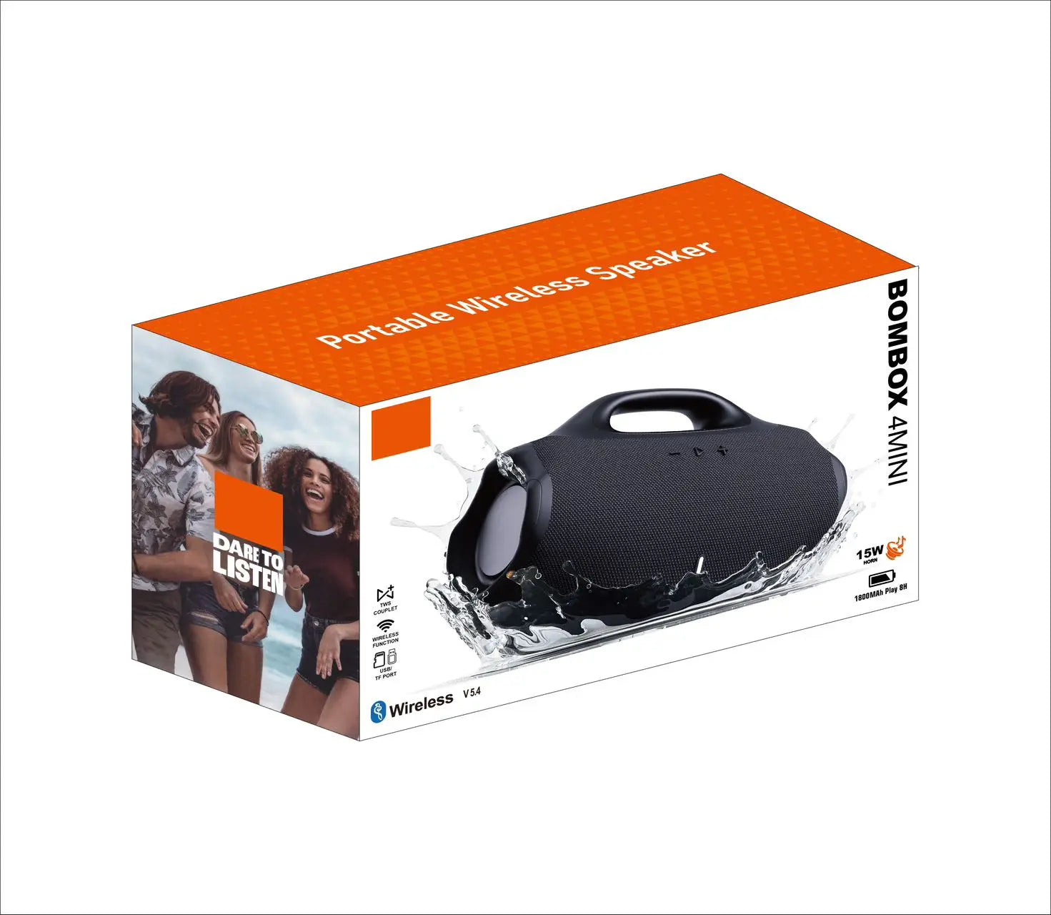 15W Mini Boombox4 Portable Wireless Speaker Outdoor Sport Handle Speakers Waterproof Music Player for Home Gift Party FM Radio