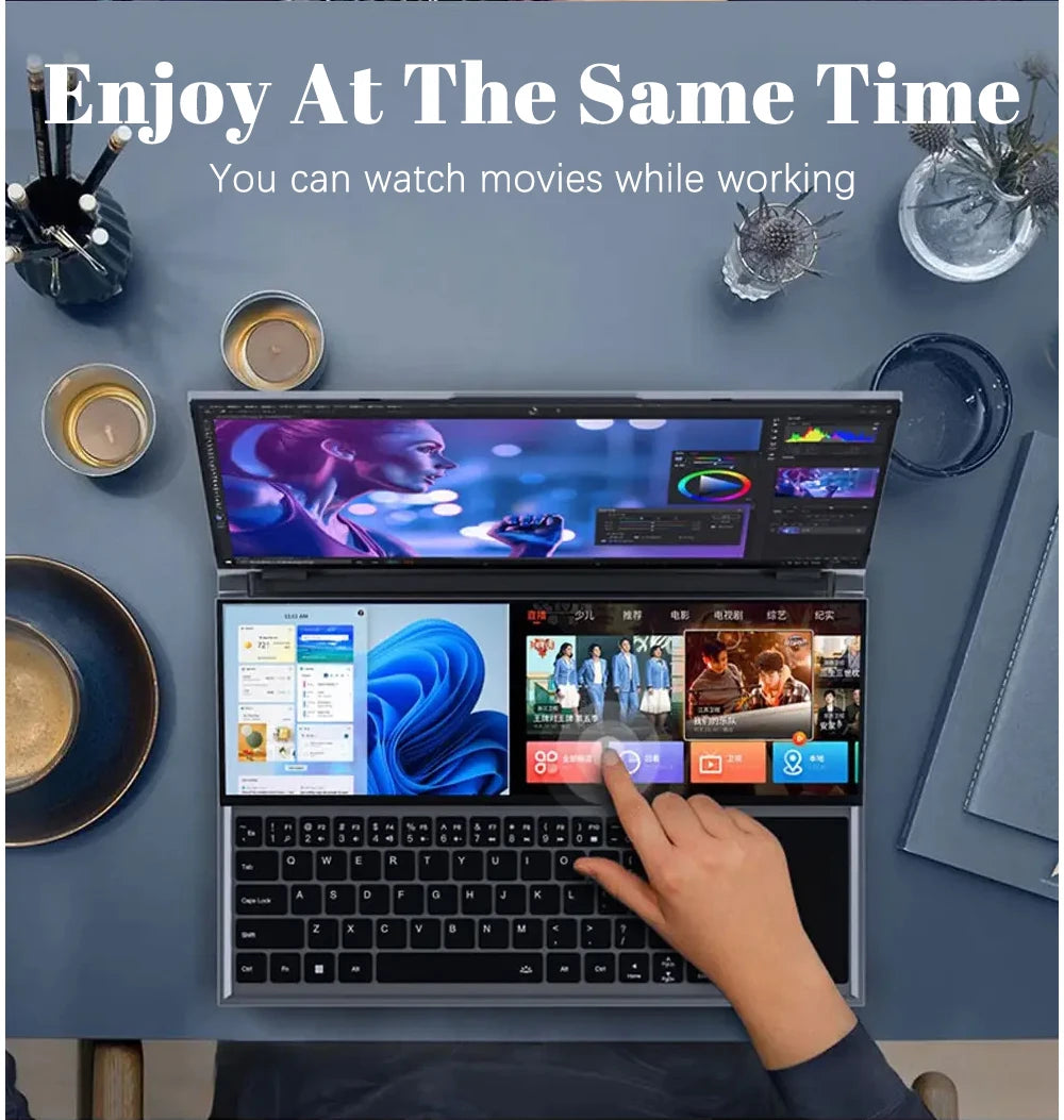 Dual 16-Inch & 14-Inch Touch Screen Business Gaming Laptop Win11 Pro Intel Core I7 64GB RAM 4TB Storage New Unopened